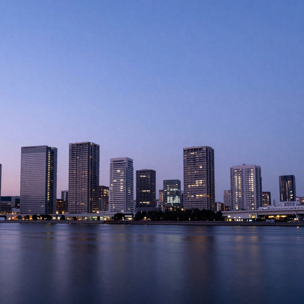Evening light over the Tokyo skyline